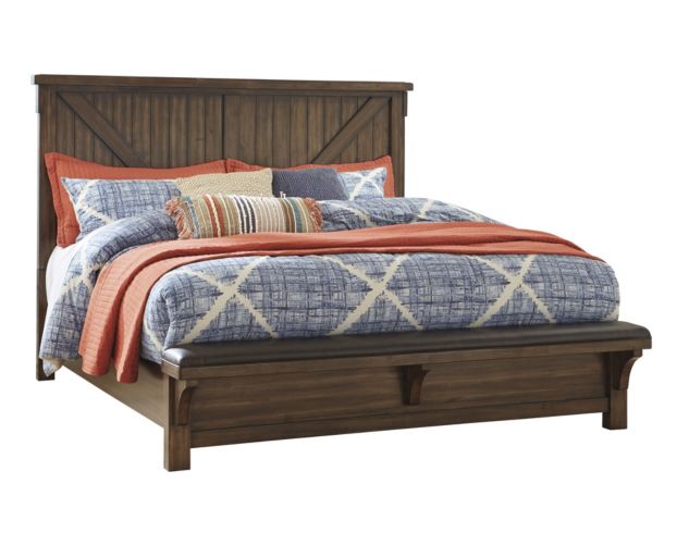 Ashley Lakeleigh King Bed with Bench Footboard large