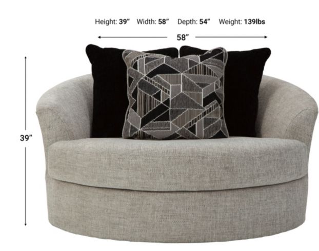 Ashley Megginson Oversized Round Swivel Chair large image number 3