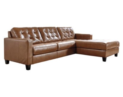 Ashley Baskove 2-Piece Leather Sofa with Right-Facing Chaise