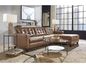 Ashley Baskove 2-Piece Leather Sofa with Right-Facing Cha