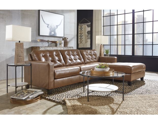 Ashley Baskove 2-Piece Leather Sofa with Right-Facing Cha large image number 2