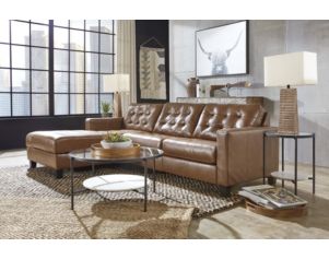 Ashley Baskove 2-Piece Leather Sofa with Left-Facing Chaise