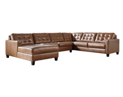 Ashley Baskove 4-Piece Leather Sectional with Left-Facing