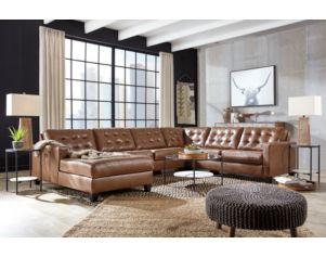 Ashley Baskove 4-Piece Leather Sectional with Left-Facing