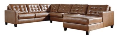 Ashley Baskove 4-Piece Leather Sectional | Homemakers