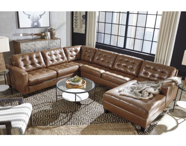 Ashley Baskove 4-Piece Leather Sectional large image number 2