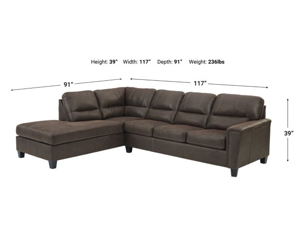 Ashley Navi Smoke 2-Piece Sectional with Right Sofa large image number 3