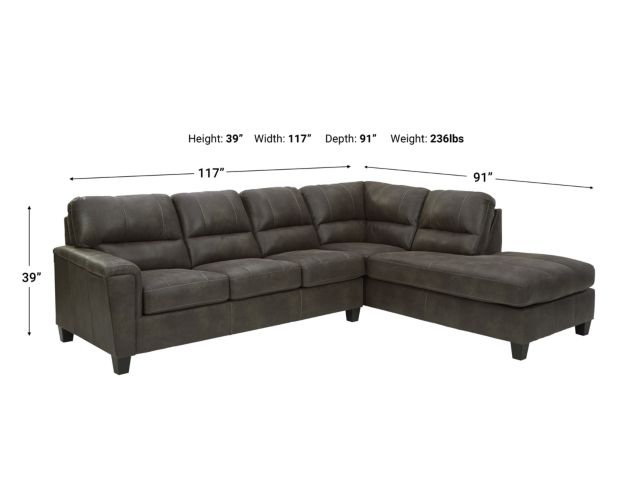 Ashley Navi Smoke 2-Piece Sectional with Left-Facing Sofa large image number 3