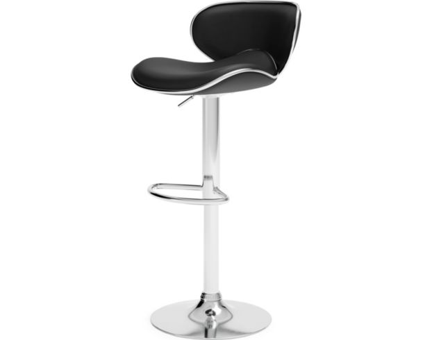 Ashley Pollzen Black Chrome Adjustable Swivel Barstool large image number 2