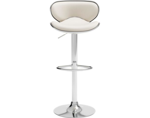 Ashley Pollzen White Chrome Adjustable Swivel Barstool large image number 1