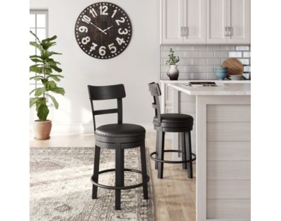 Ashley Valebeck Black Swivel Counter Stool