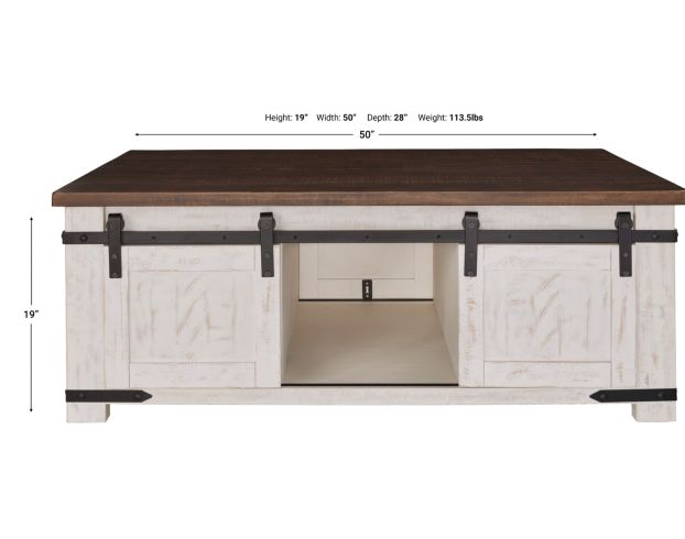 Ashley Wystfield Coffee Table with Sliding Doors large image number 5