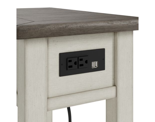 Ashley Bolanburg Chairside Table with Power Supply large image number 4