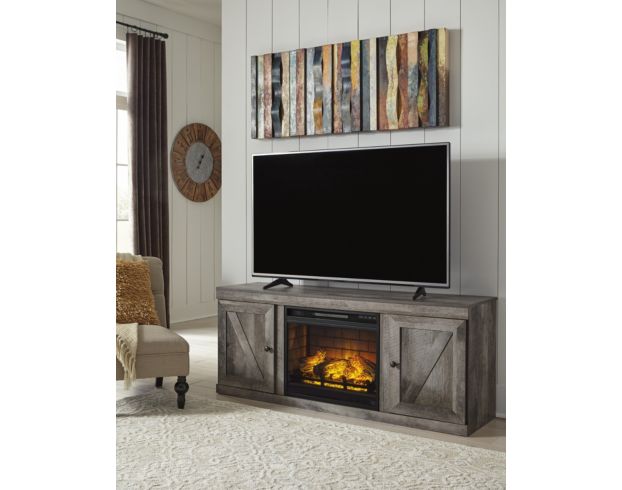 Ashley Wynnlow TV Stand with Log Fireplace large image number 2