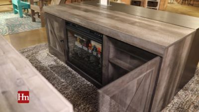 Ashley Wynnlow TV Stand with Log Fireplace image number 31