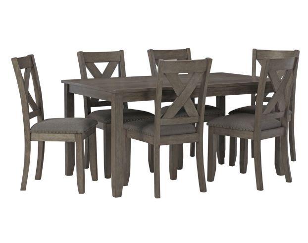 Gray 7 piece dining deals room set