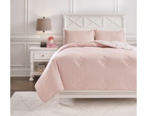 Ashley Lexann Pink 3-Piece Full Comforter Set