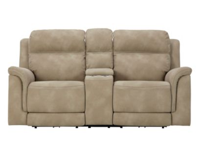 Ashley Next-Gen Sand Power Loveseat with Console