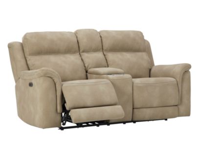 Ashley Next-Gen Sand Power Loveseat with Console