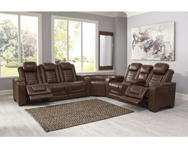 Ashley Backtrack 3-Piece Leather Power Sectional large image number 2