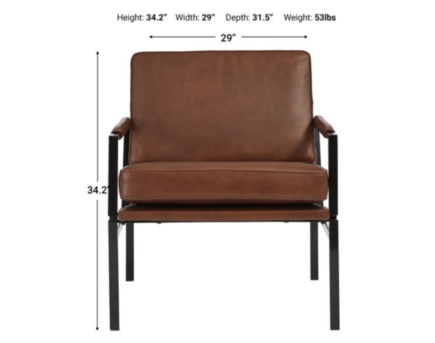 Ashley Puckman Brown Leather Chair large image number 5