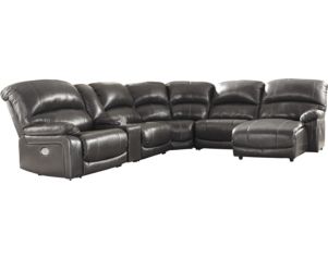 Ashley Hallstrung Gray 6-Piece Leather Power Sectional