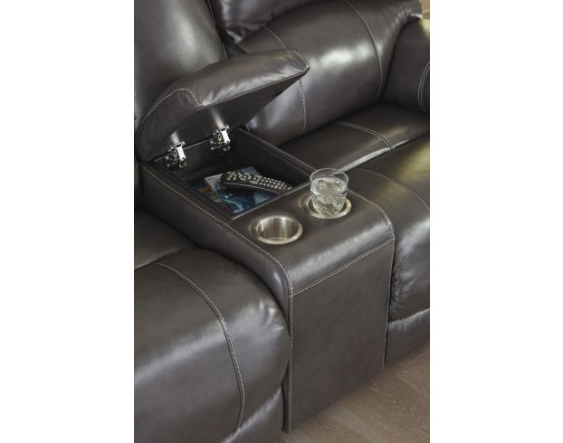 Ashley Hallstrung Gray 6-Piece Leather Power Sectional large image number 3