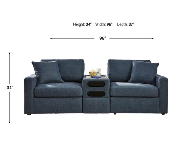 Ashley Modmax Ink 3-Piece Loveseat with Audio System large image number 7