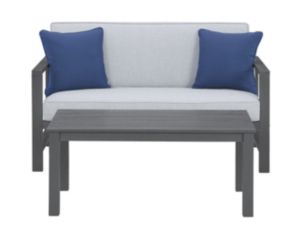 Ashley Fynnegan Gray Loveseat With Table