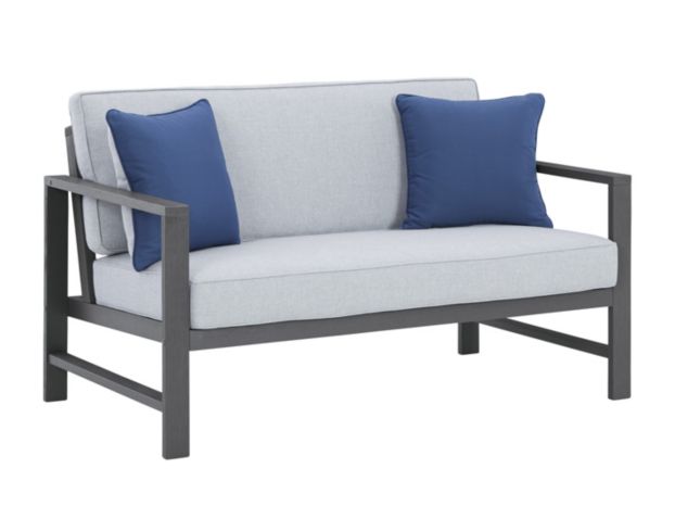 Ashley Fynnegan Gray Loveseat With Table large image number 2