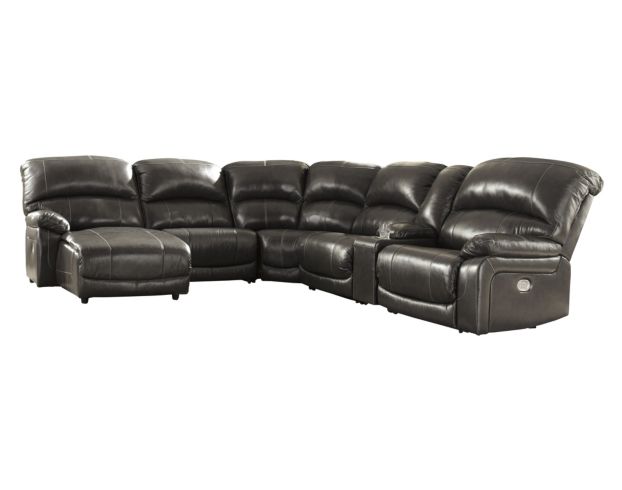 Ashley Hallstrung Gray 6-Piece Leather Power Sectional large image number 1