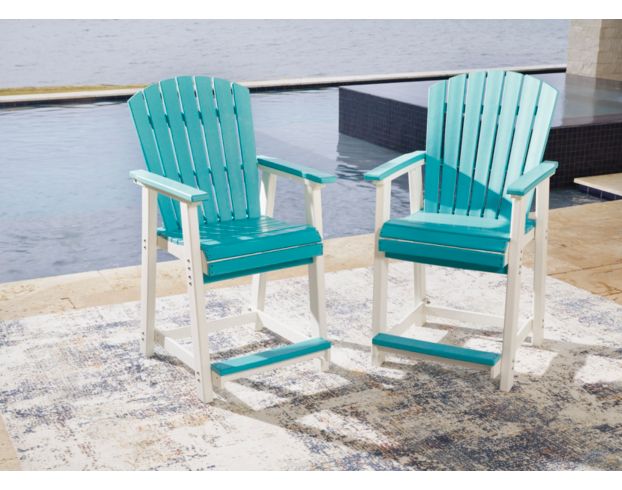 Ashley Eisely 2 Turquoise Counter Stools large image number 5