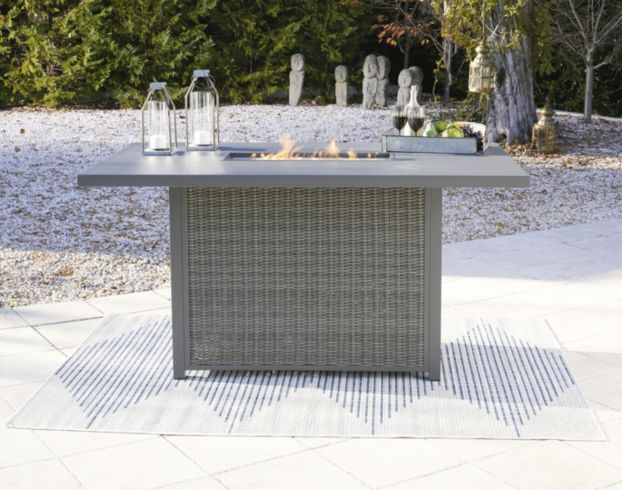 Ashley Palazzo Rectangle Fire Pit Table, Large Rectangular Fire Pit Table