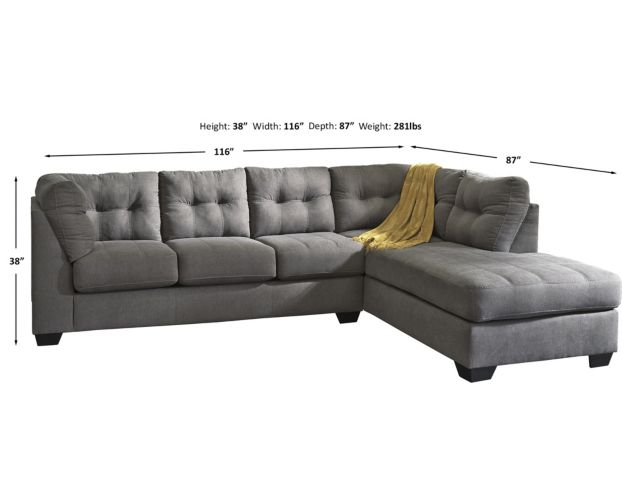 Ashley Maier Charcoal 2-Piece Sleeper Sectional with Left large image number 4