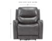 Ashley Galahad Gray Leather Power Headrest Recliner small image number 5