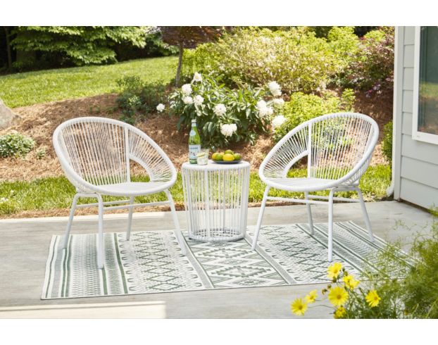 Ashley Mandarin Cape White 3-Piece Table Set large image number 2