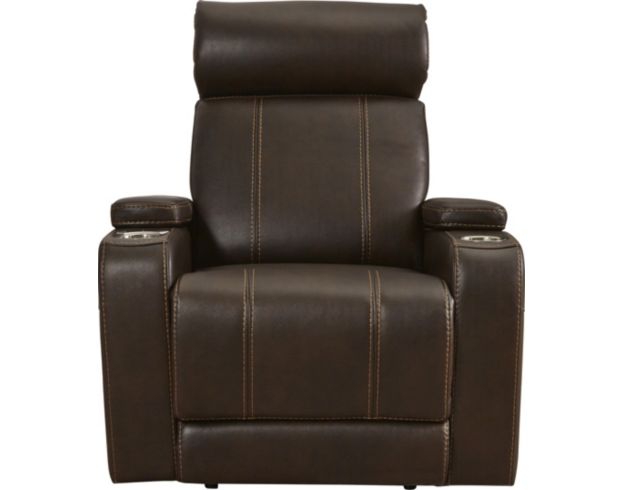 Ashley Screen Time Brown Power Recliner large image number 1