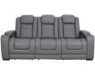 Ashley Backtrack Gray Leather Power Reclining Sofa small image number 1