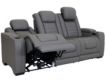 Ashley Backtrack Gray Leather Power Reclining Sofa small image number 3