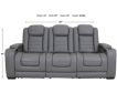 Ashley Backtrack Gray Leather Power Reclining Sofa small image number 8
