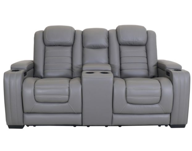 Ashley Backtrack Leather Power Reclining Console Loveseat large image number 1