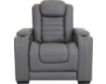 Ashley Backtrack Gray Leather Power Head Lumbar Recliner small image number 1