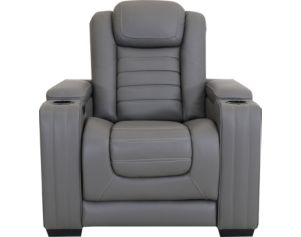 Ashley Backtrack Gray Leather Power Head Lumbar Recliner