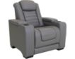 Ashley Backtrack Gray Leather Power Head Lumbar Recliner small image number 2