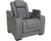 Ashley Backtrack Gray Leather Power Head Lumbar Recliner small image number 3