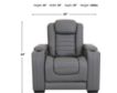 Ashley Backtrack Gray Leather Power Head Lumbar Recliner small image number 9
