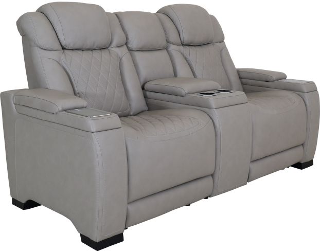 Ashley Strikefirst Cloud Leather Power Console Loveseat large image number 2