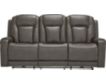 Ashley Card Player Gray Power Recline Sofa small image number 1