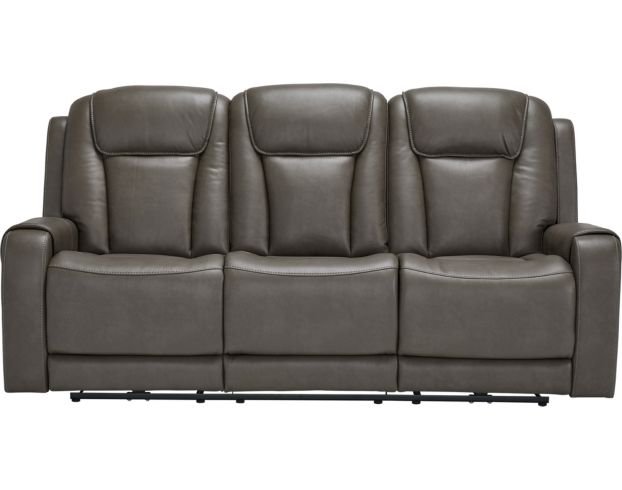 Ashley Card Player Gray Power Recline Sofa large image number 1