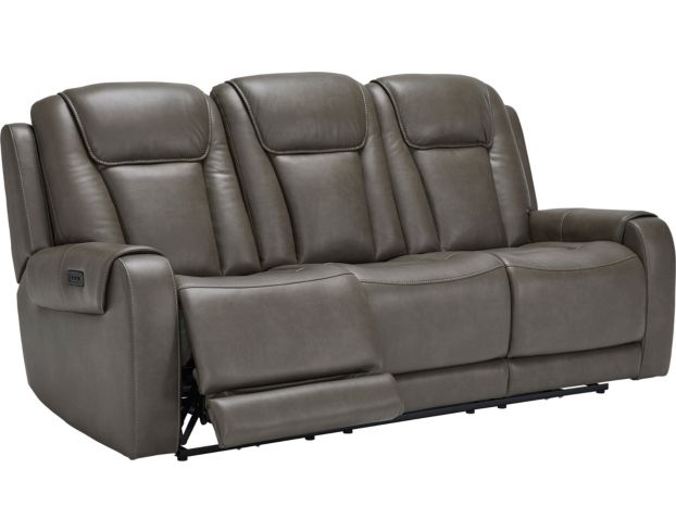Ashley Card Player Gray Power Recline Sofa large image number 2